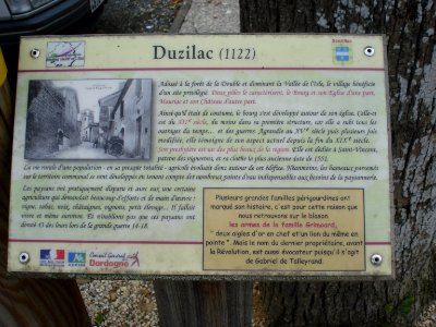 Infobord Douzillac (=Duzilac), Dordogne, Fr