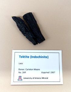 Indochinite, Laos - University of Arizona Mineral Museum - University of Arizona - Tucson, AZ - DSC08490