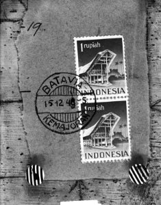 Indonesische postzegels op brieven naar Nederland uit Batavia, Bestanddeelnr 903-7508