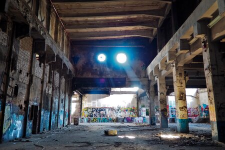 Abandoned industrial building lapsed