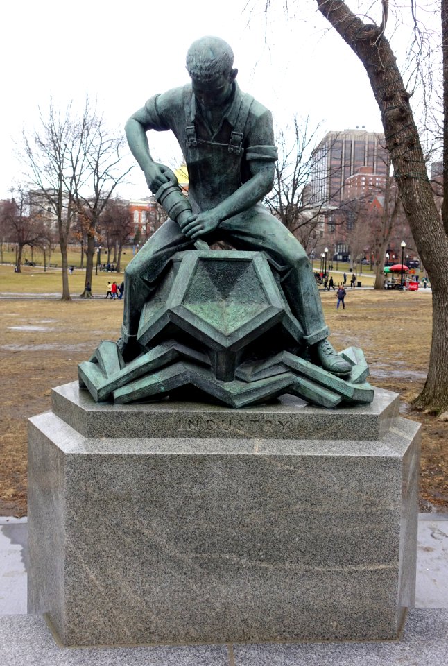 Industry by Arcangelo Cascieri and Adio DiBiccari, front, 1958, dedicated 1961 - Parkman Plaza, Boston Common - Boston, MA - DSC05176