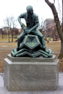 Industry by Arcangelo Cascieri and Adio DiBiccari, front, 1958, dedicated 1961 - Parkman Plaza, Boston Common - Boston, MA - DSC05176