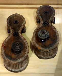 Indian paduka that sprays lotus water from its toe-knobs, undated - Bata Shoe Museum - DSC00171
