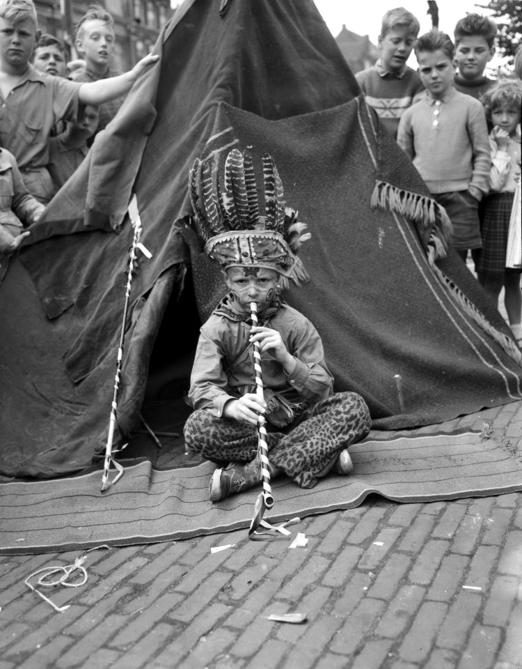 Indianenkamp op de Noordermarkt, opperhoofd Palmvoet, Bestanddeelnr 909-7370