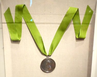 Indian peace medal with Thomas Jefferson, by John Reich, United States Mint, Philadelphia, c. 1801, silver, view 1 - De Young Museum - DSC00983