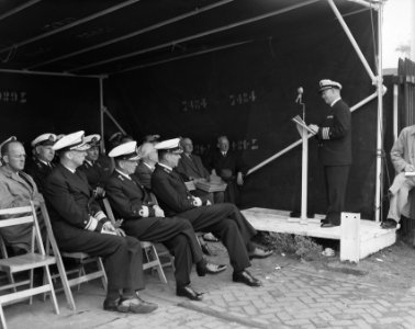 Indienststelling Kustmijnenveger Veere bij L Smit en Zonen Kinderdijk, Bestanddeelnr 908-0293