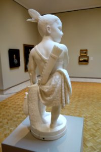 Indian Hunter Boy by Randolph Rogers, 1866-1867, marble, view 2 - Chazen Museum of Art - DSC02203