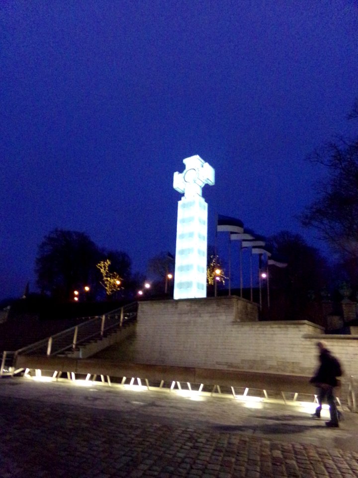 Independence square monument lit up