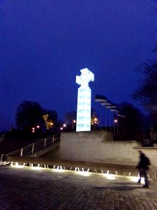 Independence square monument lit up