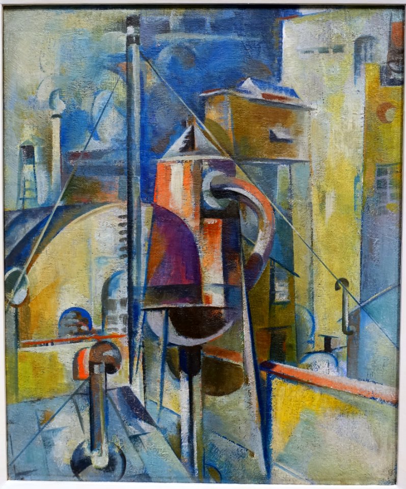 Industrial Landscape by Preston Dickinson, 1919, oil on canvas - Currier Museum of Art - Manchester, NH - DSC07336