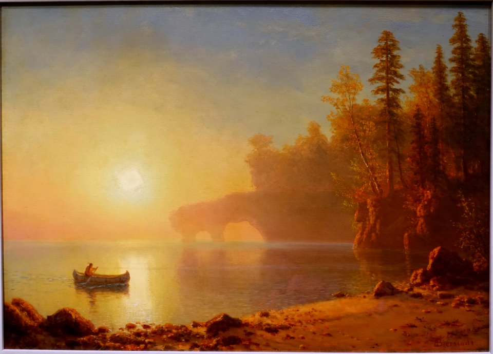 Indian Canoe by Albert Bierstadt, c. 1886, oil on canvas - Blanton Museum of Art - Austin, Texas - DSC08433