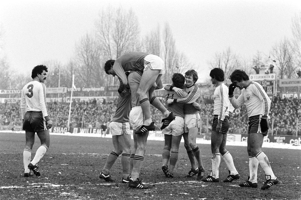 Interland Nederland tegen Cyprus 3-0 in Groningen, vreugde bij Nederlands efltal, Bestanddeelnr 931-3356