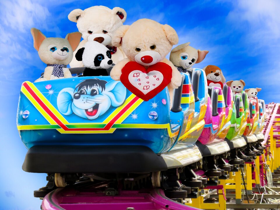 Roller coaster soft toys teddy