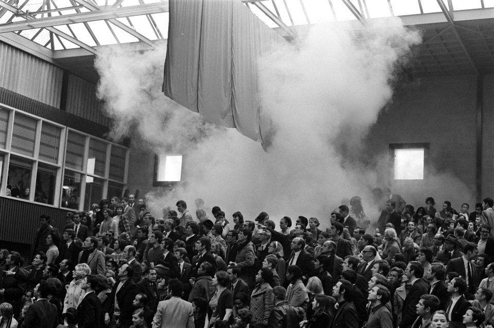 Internationale badmintonwedstrijden in Duinwijckhal Haarlem Spelmoment, Bestanddeelnr 923-2555