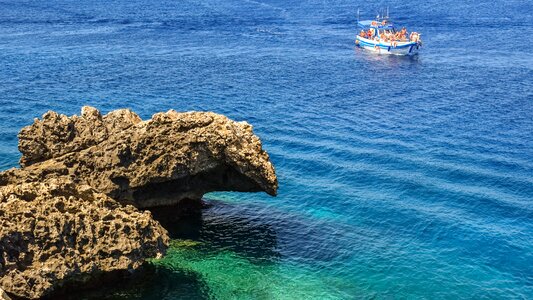 Coast landscape cruise boat