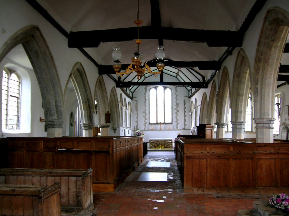 Interior, Brookland church, looking east