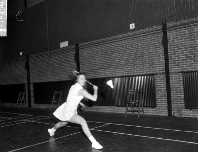 Internationale badmintonkampioenschappen te Haarlem, winnaar bij de dames enkel , Bestanddeelnr 917-4260