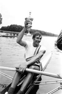 Internationale Roeiwedstrijden op de Bosbaan, Holland Beker 1979 winnaar R. Rei, Bestanddeelnr 930-3398