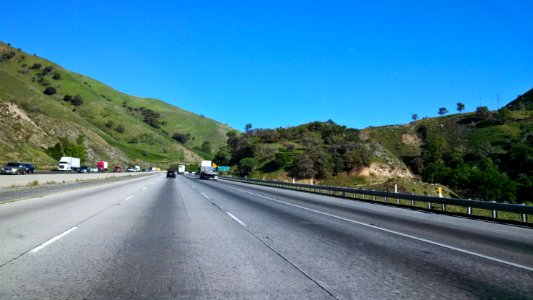 Interstate 5 California going over pass near Fort Tejon