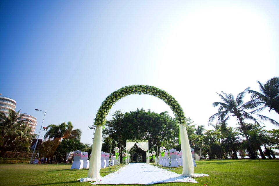 Ceremony pavilion wedding white and green