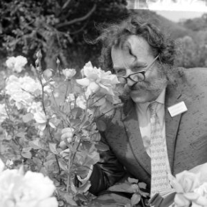 Internationaal Rozenconcours in Den Haag . Jurylid Harry Wheatcroft aan het werk, Bestanddeelnr 915-3582