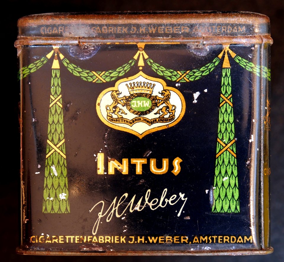 Intus cigarettes tin, back