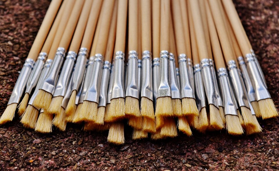 Brush strokes painting hair brush