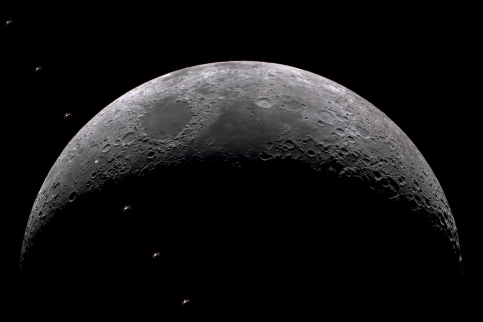 International Space Station Transit Illuminated