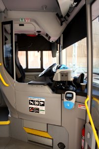 Inuti en Buss på Kallhäll station - september 2016 bild 3