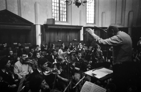 Intocht Nederlands Studenten Orkest in Bergen overzicht, Bestanddeelnr 921-9893