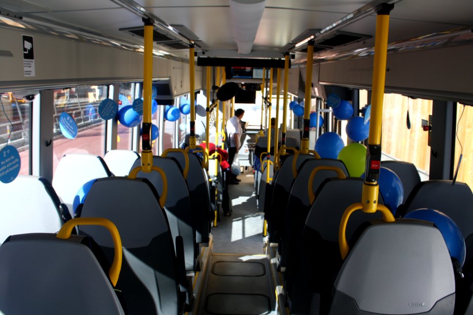 Inuti en Buss på Kallhäll station - september 2016 bild 2
