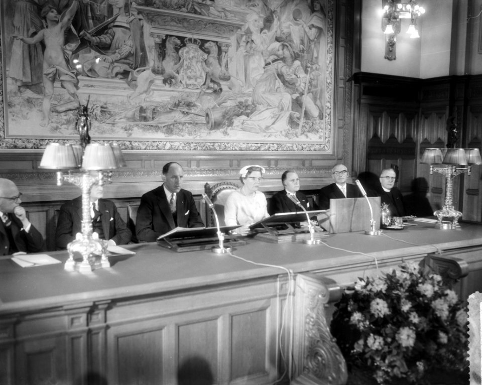 Installatie van het Nationaal Comité Vluchtelingen jaar 1959-1960 in aanwezighei, Bestanddeelnr 910-4172