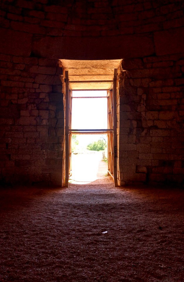 Inside the Tholos Tomb of Clytemnestra on 26 March 2019