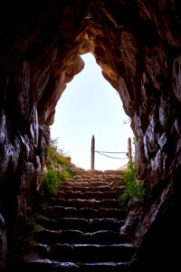 Inside the underground cistern of the acropolis of Mycenae on 26 March 2018