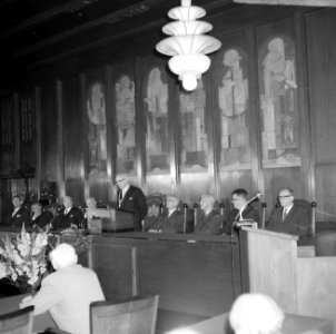 Installatie Dr. J. Samkalden als burgemeester Amsterdam Burgemeester Samkalden a, Bestanddeelnr 920-6190