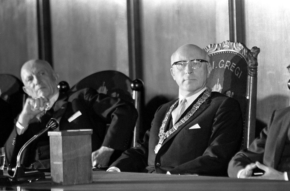 Installatie Dr. J. Samkalden als burgemeester Amsterdam Burgemeester Samkalden, Bestanddeelnr 920-6174