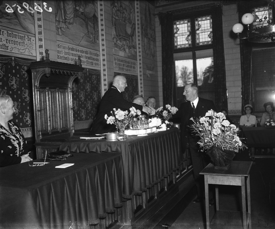 Installatie burgemeester H. J. de Dreu van Assen In de Statenzaal van het Provin, Bestanddeelnr 903-6856