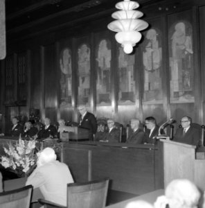 Installatie Dr. J. Samkalden als burgemeester Amsterdam Burgemeester Samkalden a, Bestanddeelnr 920-6188