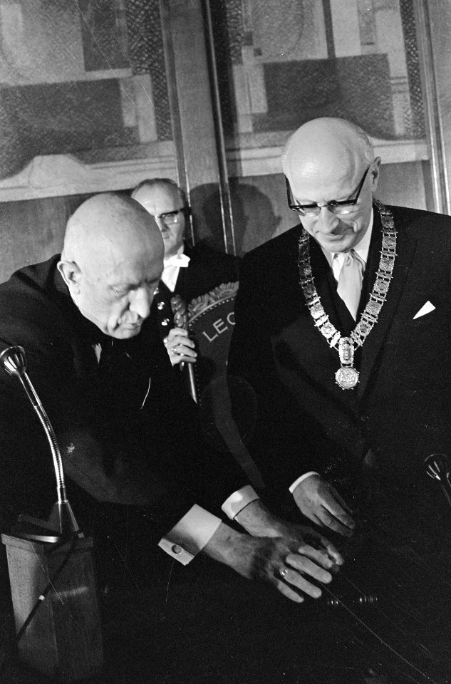Installatie Dr. J. Samkalden als burgemeester Amsterdam Samkalden, Bestanddeelnr 920-6180