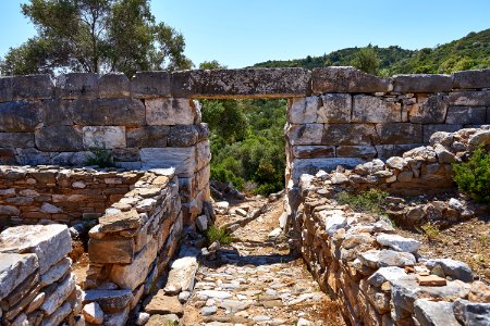 Inside view of a gate at Rhamnous on July 22, 2020 photo