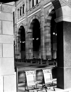 Interieur van de kloosterkerk zicht op het triforium, de scheibogen en de pijle, Bestanddeelnr 252-0867