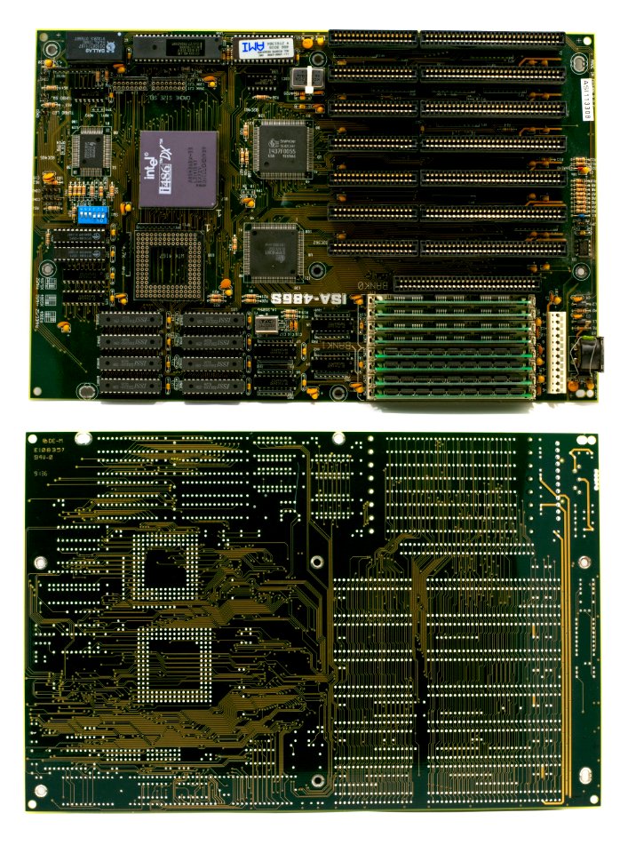 Intel i486DX-33 Motherboard Front-Back