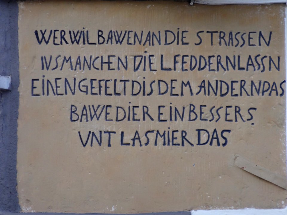 Inschrift Alte Apotheke, Waltershausen