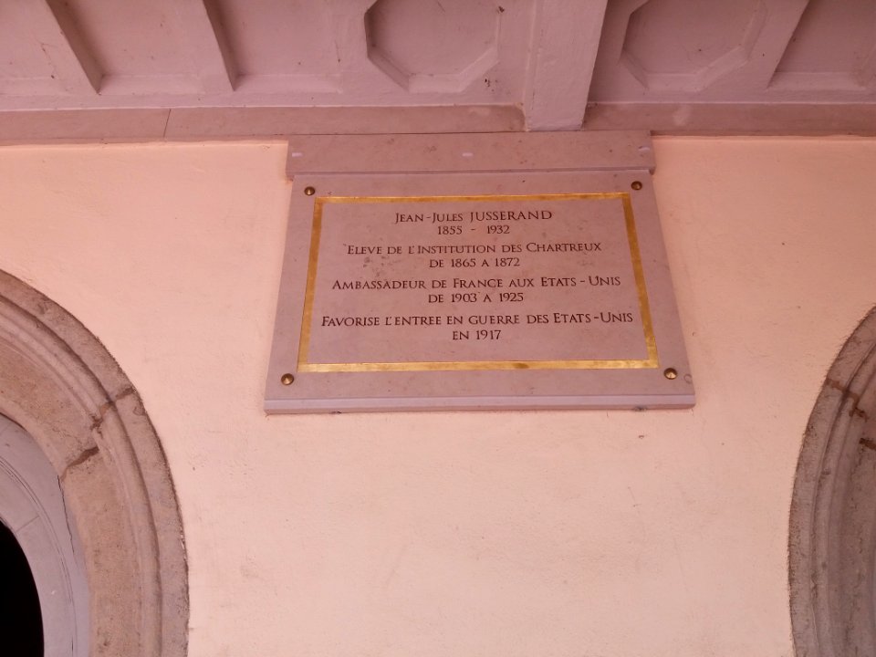 Institution des Chartreux - Plaque Jean-Jules Jusserand