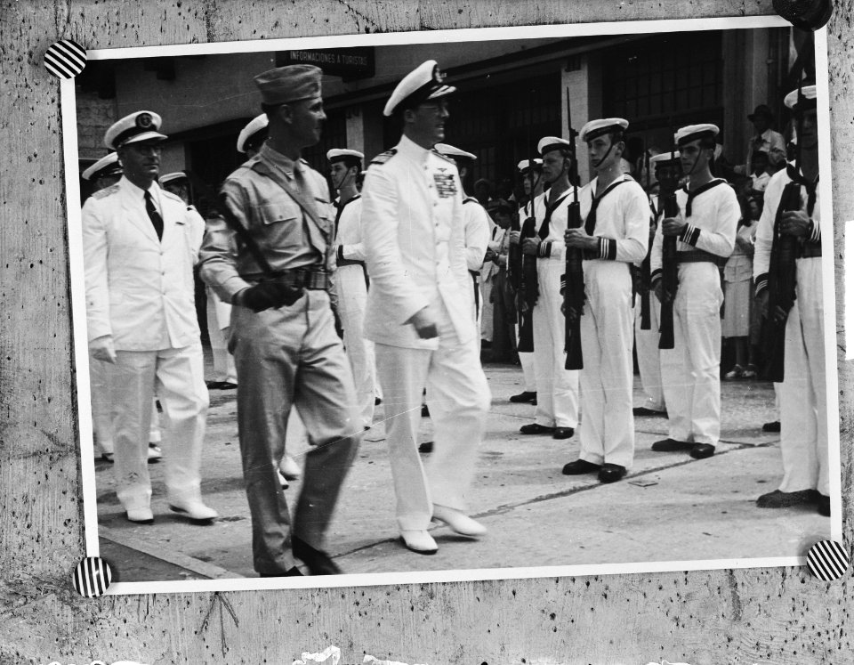 Inspecties, mariniers, koninklijk huis, prinsen, Bernhard, prins, Curacao, Bestanddeelnr 903-8003