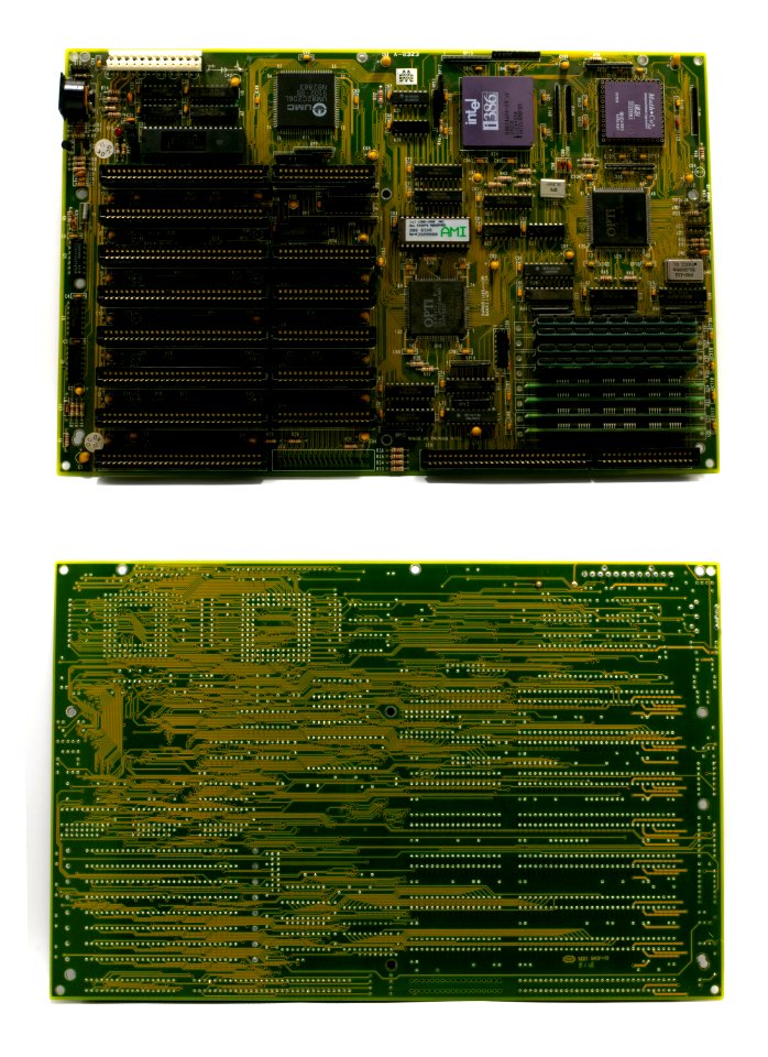 Intel i386-25 IV Motherboard Front-Back (1)