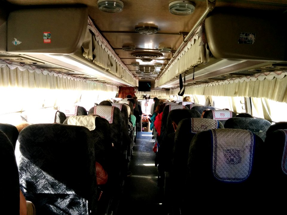 Inside Russian long-distance bus