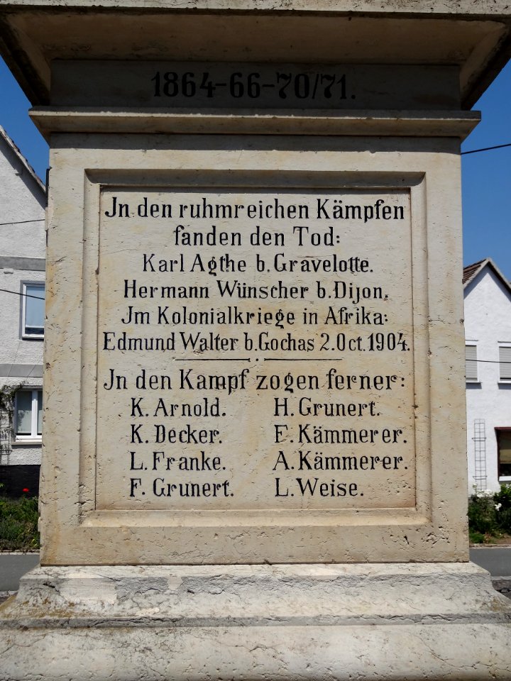 Inschrift 2 auf der Siegessäule in Auerstedt