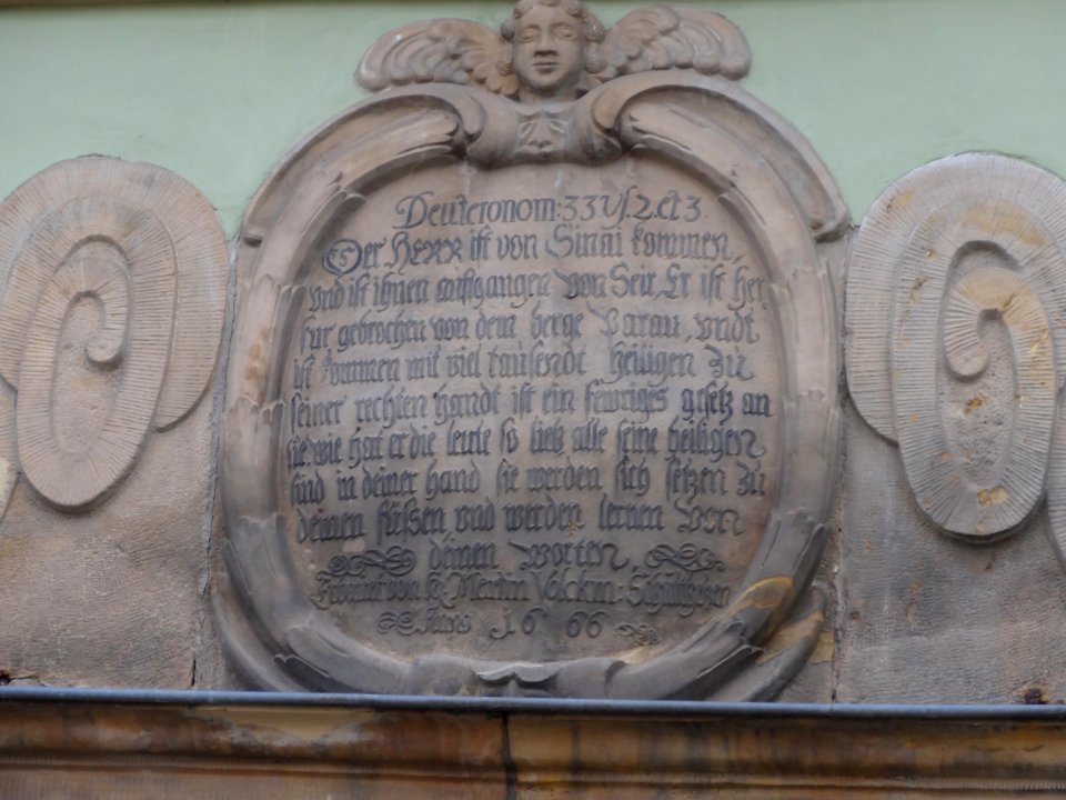 Inschrift Haus Neumarkt 6, Gotha