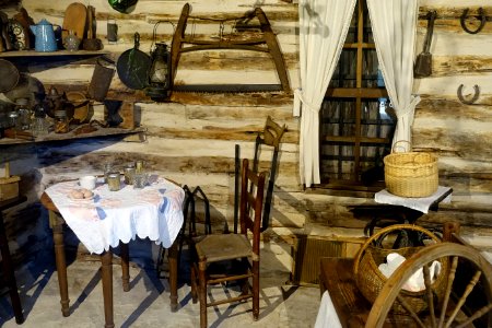 Interior view - Swedish Log Cabin - Zilker Botanical Garden - Austin, Texas - DSC08808 photo